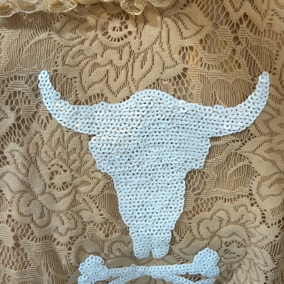 Wildfox lace mini cream ruffle skirt size small - Picture 5 of 9